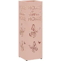 vidaXL Porte-parapluie Rose 15,5 x 15,5 x 49 cm Métal