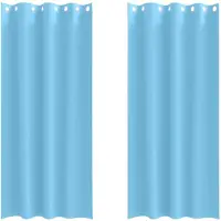 vidaXL Rideaux occultants à œillets, 2 pièces, bleu ciel, polyester