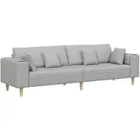 vidaXL Canapé gris nuage 250 x 77 x 76 cm en tissu