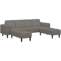 vidaXL Sofa en tissu avec coussin Gris clair Tissu en velours côtelé