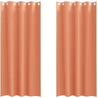 vidaXL Rideaux occultants avec œillets, 2 pièces, couleur terracotta, en polyester