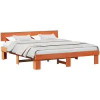 vidaXL Cadre de lit brun cireux 180 x 200 cm Pin massif