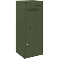 vidaXL Boîte de dépôt de colis Vert olive 41 x 38 x 103 cm Acier