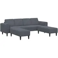 vidaXL Ensemble de Canapés Gris foncé Velours