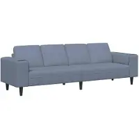 vidaXL Sofa en tissu avec coussin Bleu 208 cm Tissu en velours côtelé