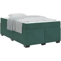 vidaXL Cadre de lit avec matelas vert foncé 120 x 200 cm Tissu