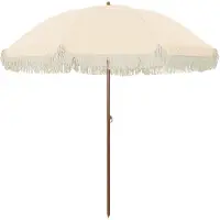 vidaXL Parasol de plage jaune et blanc 205 x 205 x 210 cm
