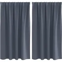 vidaXL Rideaux occultants à œillets, lot de 2, anthracite, 140 x 140 cm