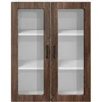 vidaXL Armoire murale en verre LUCCA, chêne brun, 80 x 31 x 100 cm