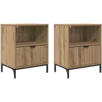 vidaXL Tables de chevet 2 pcs chêne artisanal 49 x 36 x 61 cm