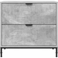 vidaXL Table de chevet Gris béton 63,5 x 36 x 61 cm Bois d'ingénierie