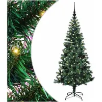 vidaXL Sapin de Noël artificiel pré-éclairé Vert 150 cm PVC et métal