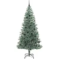 vidaXL Arbre de Noël artificiel floconné de neige avec lumière LED