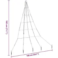 vidaXL Arbre de Noël LED avec piquets au sol Blanc froid 180 cm Métal