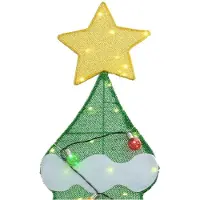 vidaXL Sapin de Noël lumineux avec 3 boîtes-cadeaux 2D blanc chaud