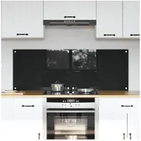 vidaXL : 2 panneaux de protection pour cuisine, noirs, 70 x 50 cm, en verre trempé