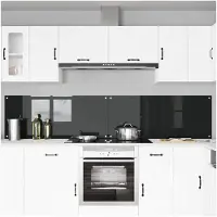vidaXL Protection de cuisine 2 pcs Noir 120 x 50 cm verre trempé