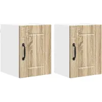 vidaXL Armoire murale LUCCA, 2 pièces, bois imitation chêne Sonoma