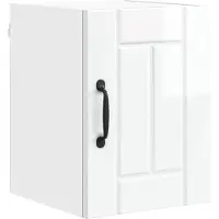 vidaXL Armoire murale LUCCA, 2 pièces, blanc brillant, panneau de fibres de bois