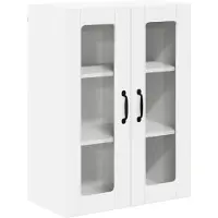vidaXL Armoire murale en verre LUCCA, blanche, 60 x 31 x 80 cm, aggloméré