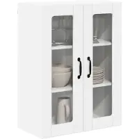 vidaXL Armoire murale en verre LUCCA, blanche, 60 x 31 x 80 cm, aggloméré