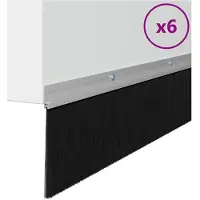 vidaXL Joints d'étanchéité pour portes, à fixer, 6 pièces, 100 cm, alliage d'aluminium