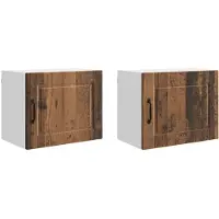 vidaXL Armoire murale PORTO, 2 pièces, bois de récupération, panneau de fibres de bois