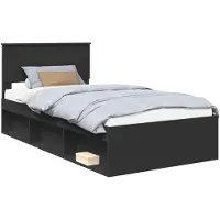vidaXL Cadre de lit noir 100 x 200 cm Pin massif