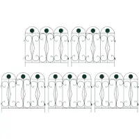 vidaXL Clôture de jardin, 5 pièces, vert, acier