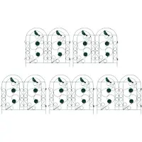 vidaXL Clôture de jardin, 5 pièces, vert, acier