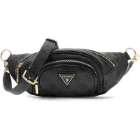 GUESS Femmes, Sac banane, Latona Belt Bag, Noir, Gris