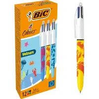 BIC 4 Colours Velours Pen 12 Units Multicolore Enfants