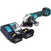 Makita Meuleuse d'angle sans fil DGA 517 Z 18 V 125 mm sans balais + 2 batteries 9,0 Ah + chargeur