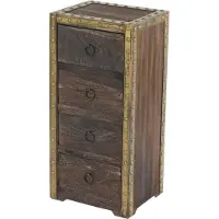 Generique Commode à tiroirs Duran style shabby vintage 70x33x26cm marron