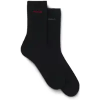 HUGO Lot de deux paires de chaussettes mi-hautes en coton mélangé avec logo
