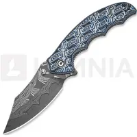 CIVIVI Couteau pliant Pentad Damascus, Blue/White Vortex Micarta