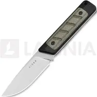 Kizer Cutlery Smolt 1063A6 Satin 14C28N, Black G10 Green Micarta, couteau fixe, Jonathan Styles design