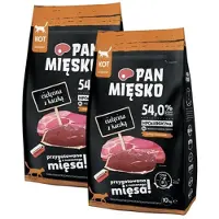 PAN MIĘSKO Croquettes pour chats au veau et au canard, format M, 2 x 10 kg