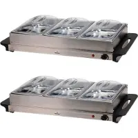 Excellent Electrics Plaque chauffante pour buffet en acier inoxydable, 300 W, 53 x 35 x 10 cm
