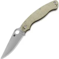 Spyderco Couteau pliant Military 2 Cru-Wear, Brown Canvas Micarta