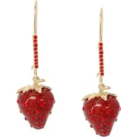 Betsey johnson Boucles d'oreilles or / rouge foncé