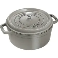 Staub - Cocotte avec couvercle - 26 cm diametre - 5.25 L - ronde - Gris graphite