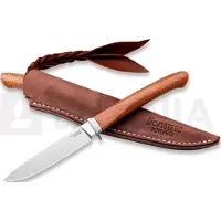 Lionsteel Ago AG1-CVN Natural Canvas Micarta, Titanium Guard, couteau à lame fixe