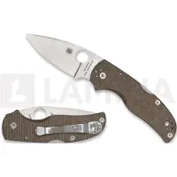 Spyderco Couteau pliant Native 5 Brown Canvas Micarta CPM CRU-WEAR