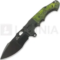 Andre de Villiers Couteau pliant Alpha Mini All Black, Green Carbon Fibre