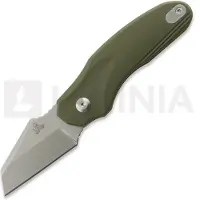 Twisted Assisted Couteau pliant Fortis Sheepfoot, OD Green G-10, Stonewash