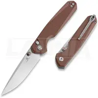 Bestechman Couteau pliant Velix - Satin + Stonewash - G10, brun