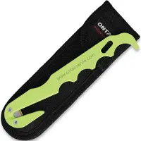 Ontario Economy Strap Cutter 1420 Neon Green, crochet de coupe, étui en nylon