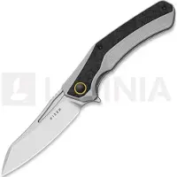 Kizer Cutlery Couteau pliant Draca S45VN, Gray Titanium & Carbon Fiber, Stonewash