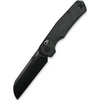 Kunwu Knives Couteau pliant Chad - DLC - Carbon Fiber, noir